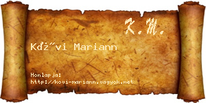 Kövi Mariann névjegykártya